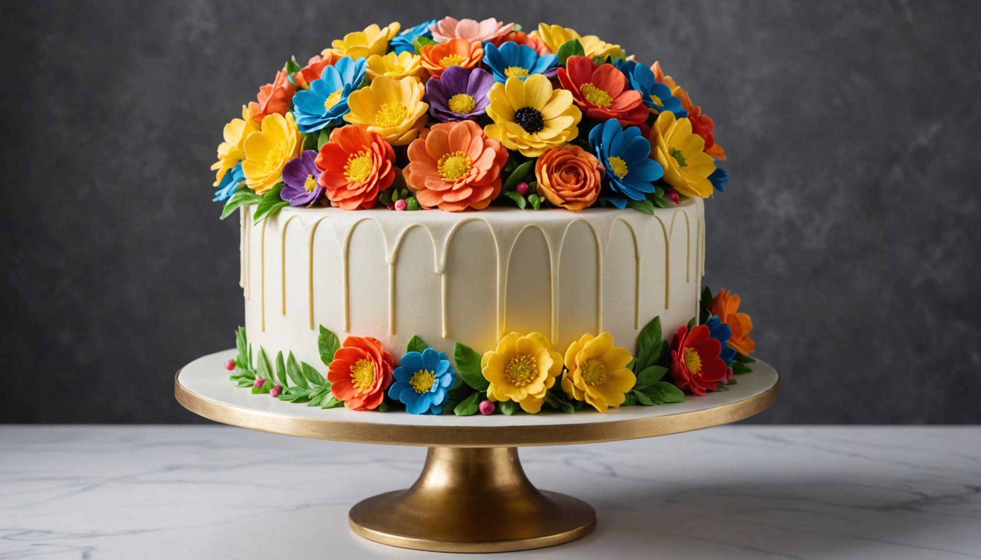 Beautifully decorated custom celebration cake