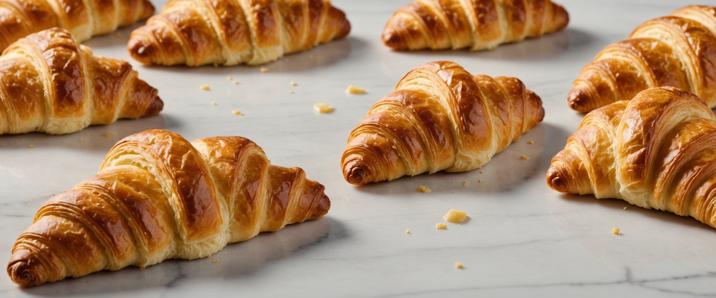 Classic butter croissants golden and flaky