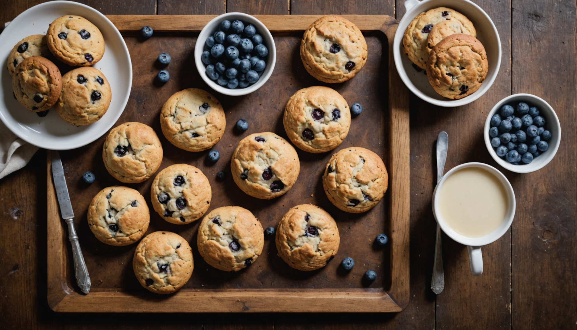 Assorted fresh-baked cookies muffins and scones